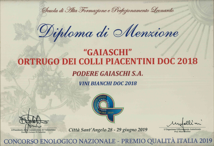 Gestrabianca diploma 2018